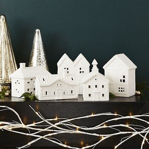 Crate & Barrel White ceramic houses